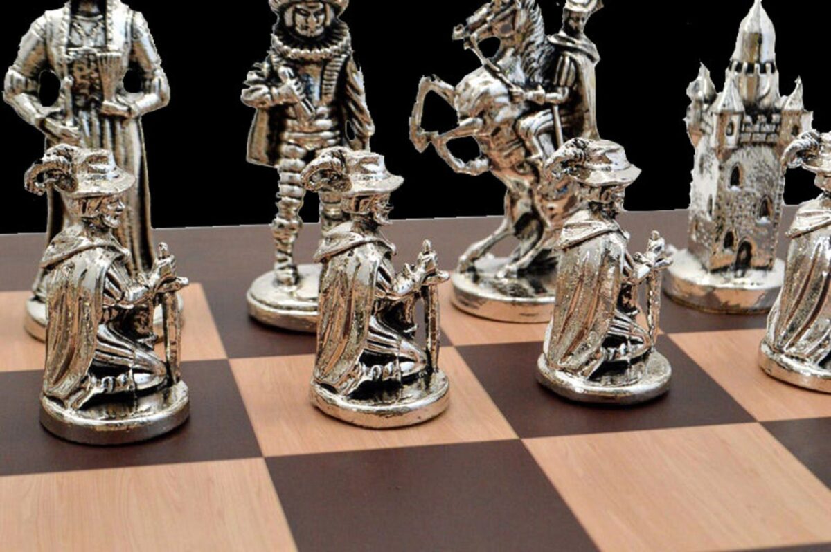 The Rococo Series Chess Pieces Solid Alloy Zinc 4" King-5611