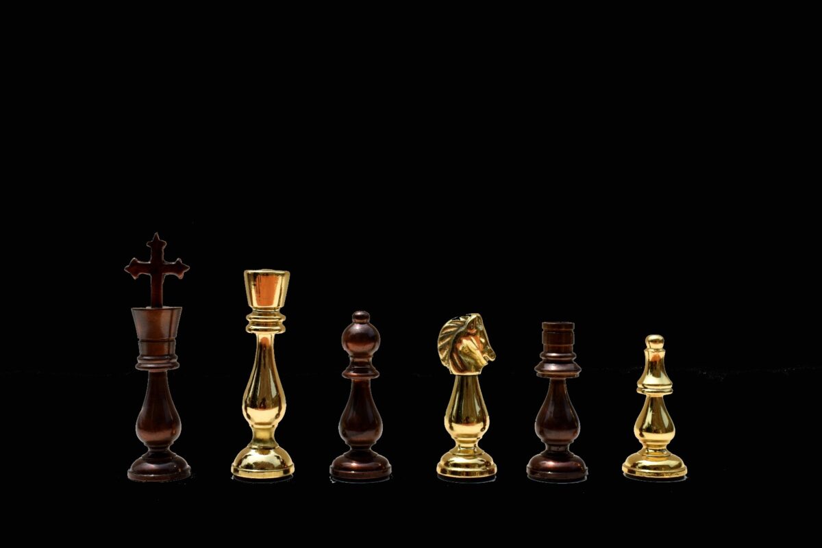 Brass Luxury Chess Table 22" x 18" Detachable With Solid Brass 4.75" Chess Pieces-5327