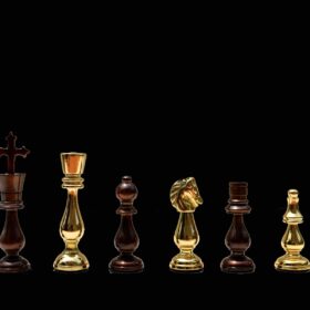 Brass Luxury Chess Table 22" x 18" Detachable With Solid Brass 4.75" Chess Pieces-5327