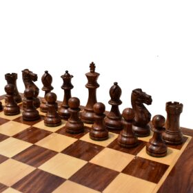 Oxford Staunton Chess Set Boxwood & Sheesham 3.75" King with 1.75"Square Chess Board & Storage Box-5600