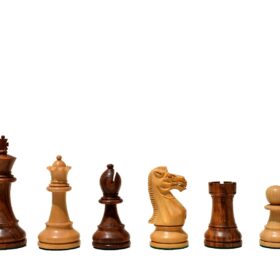 Oxford Staunton Chess Set Boxwood & Sheesham 3.75" King with 1.75"Square Chess Board & Storage Box-5601