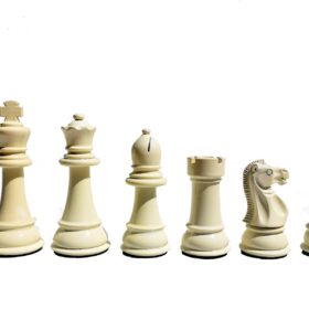 Windsor Castle Series Chess Pieces Ivory White & Black Lacquered 4" King-5316