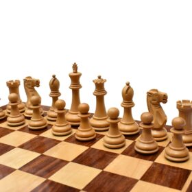 The Sleek Series Chess Set Boxwood & Sheesham wood 3" King with 1.75" Square Chess Board-5304