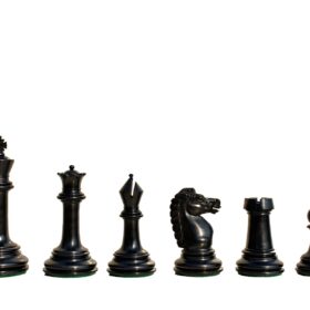 1890- Royal Staunton chess Pieces BCC reproduction Antiqued Boxwood & Ebony 4.4" King-6085