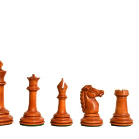 1890- Royal Staunton chess Pieces BCC reproduction Antiqued Boxwood & Ebony 4.4" King-6084