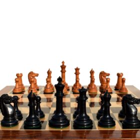 1890- Royal Staunton chess Pieces BCC reproduction Antiqued Boxwood & Ebony 4.4" King-6090