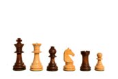 B210 Henri Chavet Series - 1980-1990 reproduction-Chess Pieces Boxwood & Dark Antique Gilded 3.625" King-0