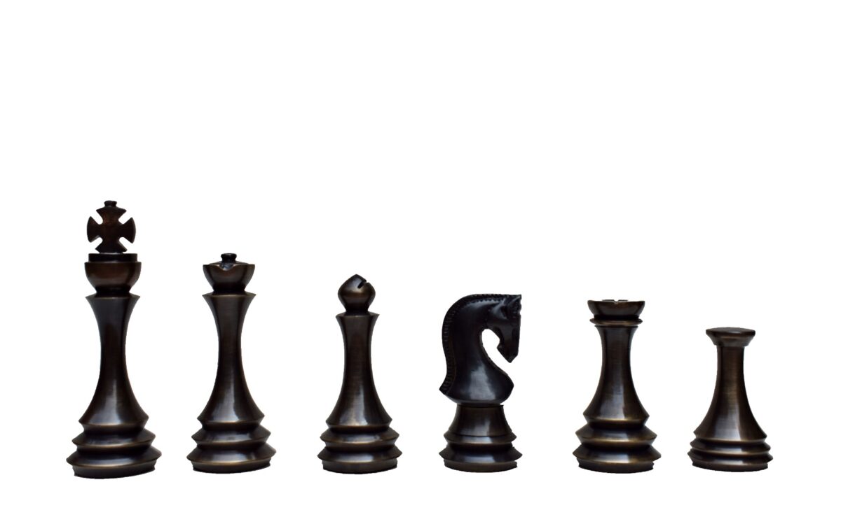 The Russian Legacy Series Chess Pieces Solid Brass & Antique Stained Brass 4.4" King-5685