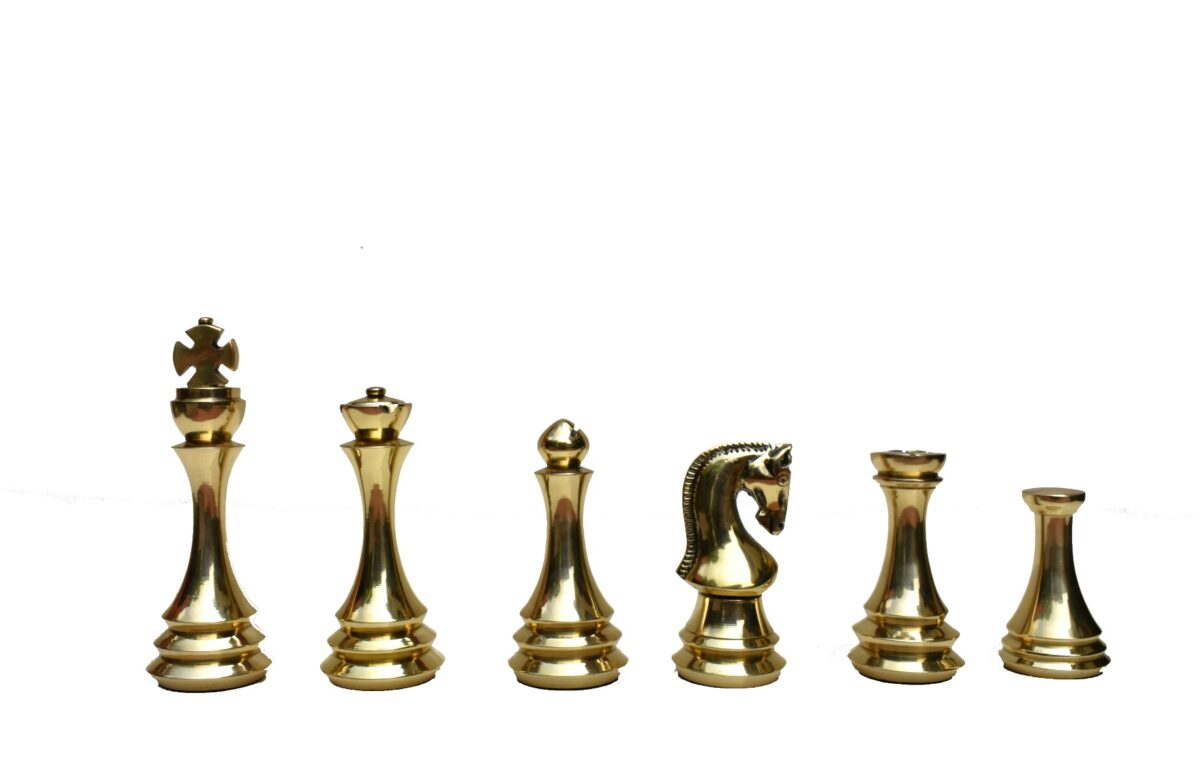 The Russian Legacy Series Chess Pieces Solid Brass & Antique Stained Brass 4.4" King-5684