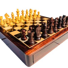 Travel Magnetic Chess set Maple & Rosewood 12" Square-0