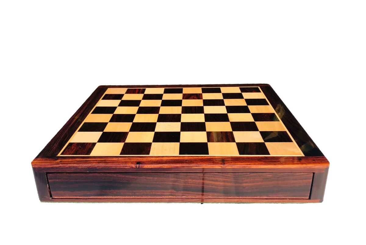 Travel Magnetic Chess set Maple & Rosewood 10" Square-6004