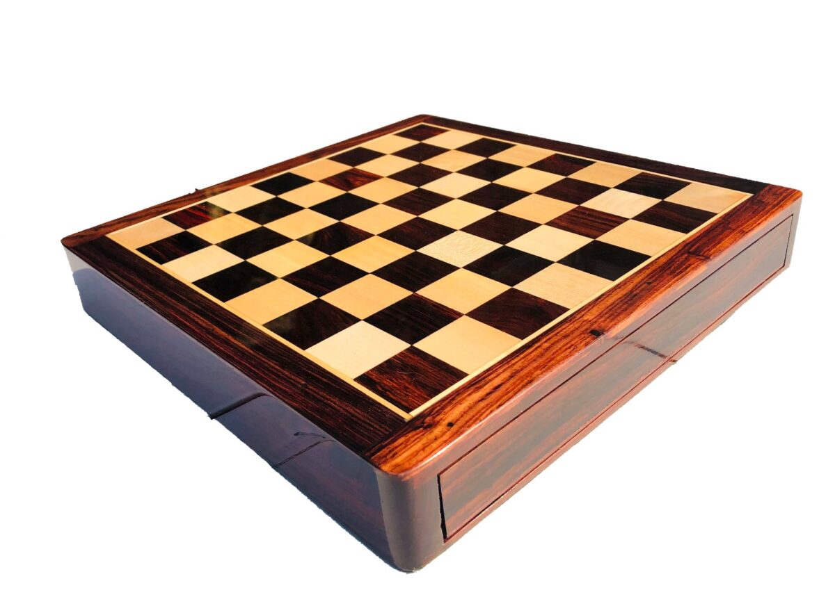 Travel Magnetic Chess set Maple & Rosewood 10" Square-6005