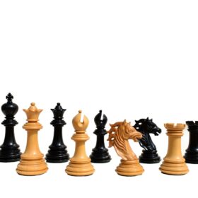 Royal Admiral Series Chess Pieces Boxwood & Ebony (Matte Finish) 4.4" king-0