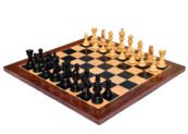 Royal Admiral Series Chess set Boxwood & Ebony (Matte Finish) 4.4" King with 2.25" Chess Board-0