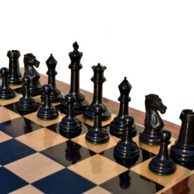 Parthenon series Chess Pieces repro Antiqued Boxwood & Ebony 4.4" King-6033