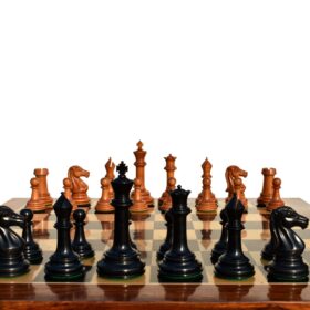 Parthenon series Chess Pieces repro Antiqued Boxwood & Ebony 4.4" King-6034