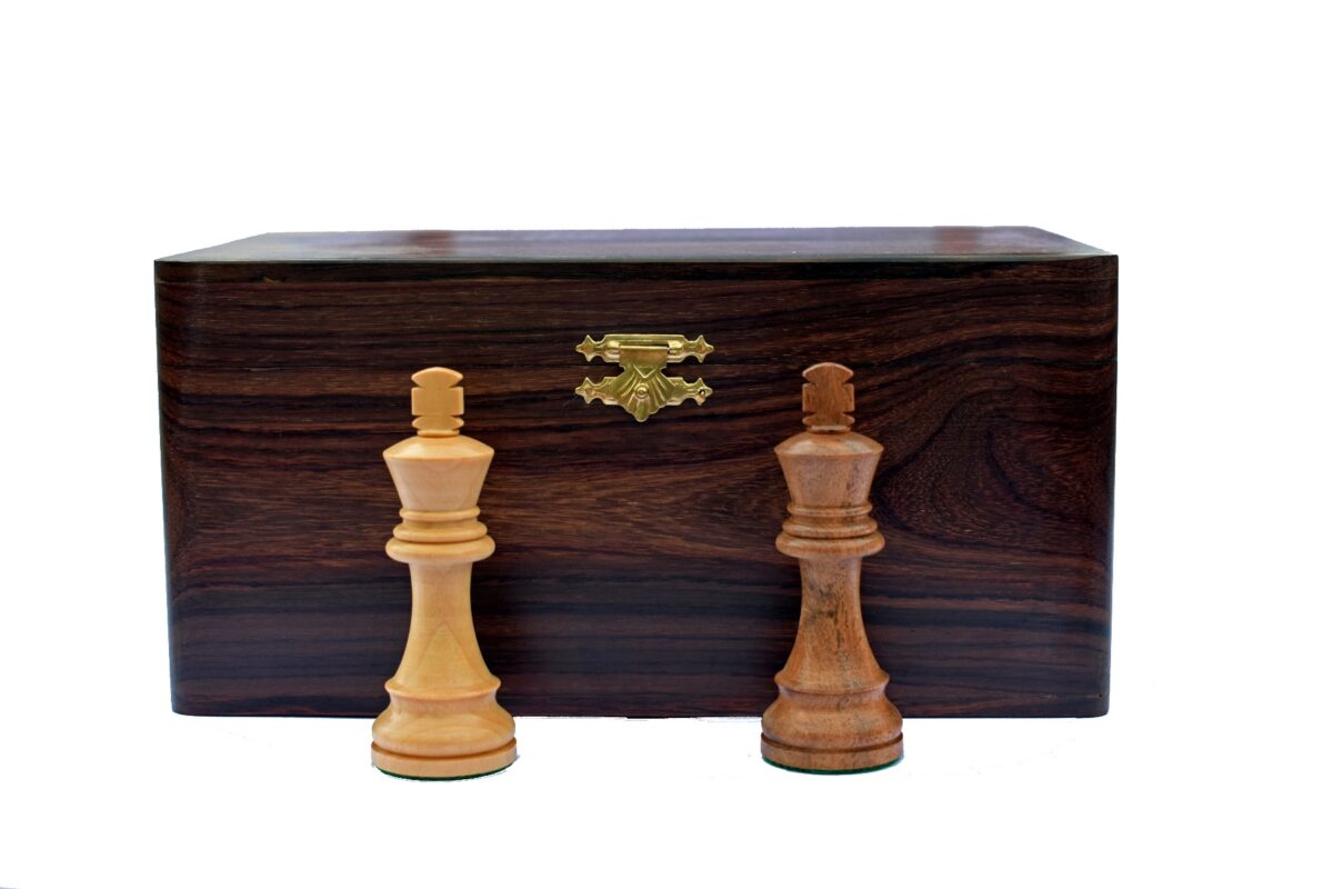 Rosewood Chess Storage Box for 3.5" to 4.25" Chess pieces-5654