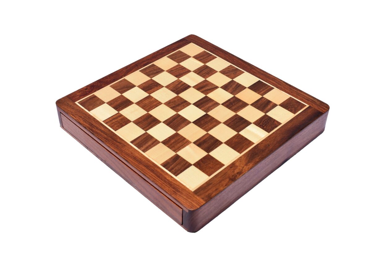 Travel Magnetic Chess set Maple & Sheesham 14" Square -5992