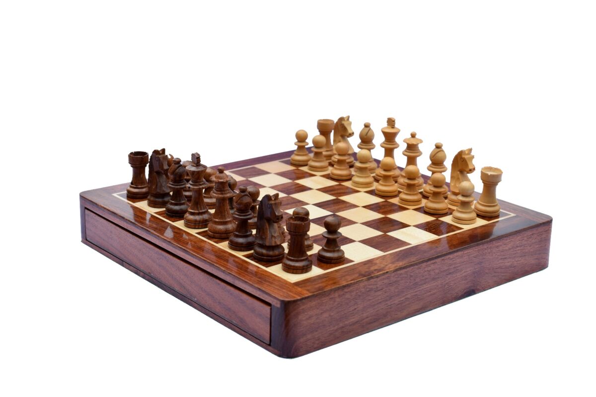 Travel Magnetic Chess set Maple & Sheesham 7 Square -5916