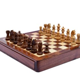 Travel Magnetic Chess set Maple & Sheesham 12" Square -5979