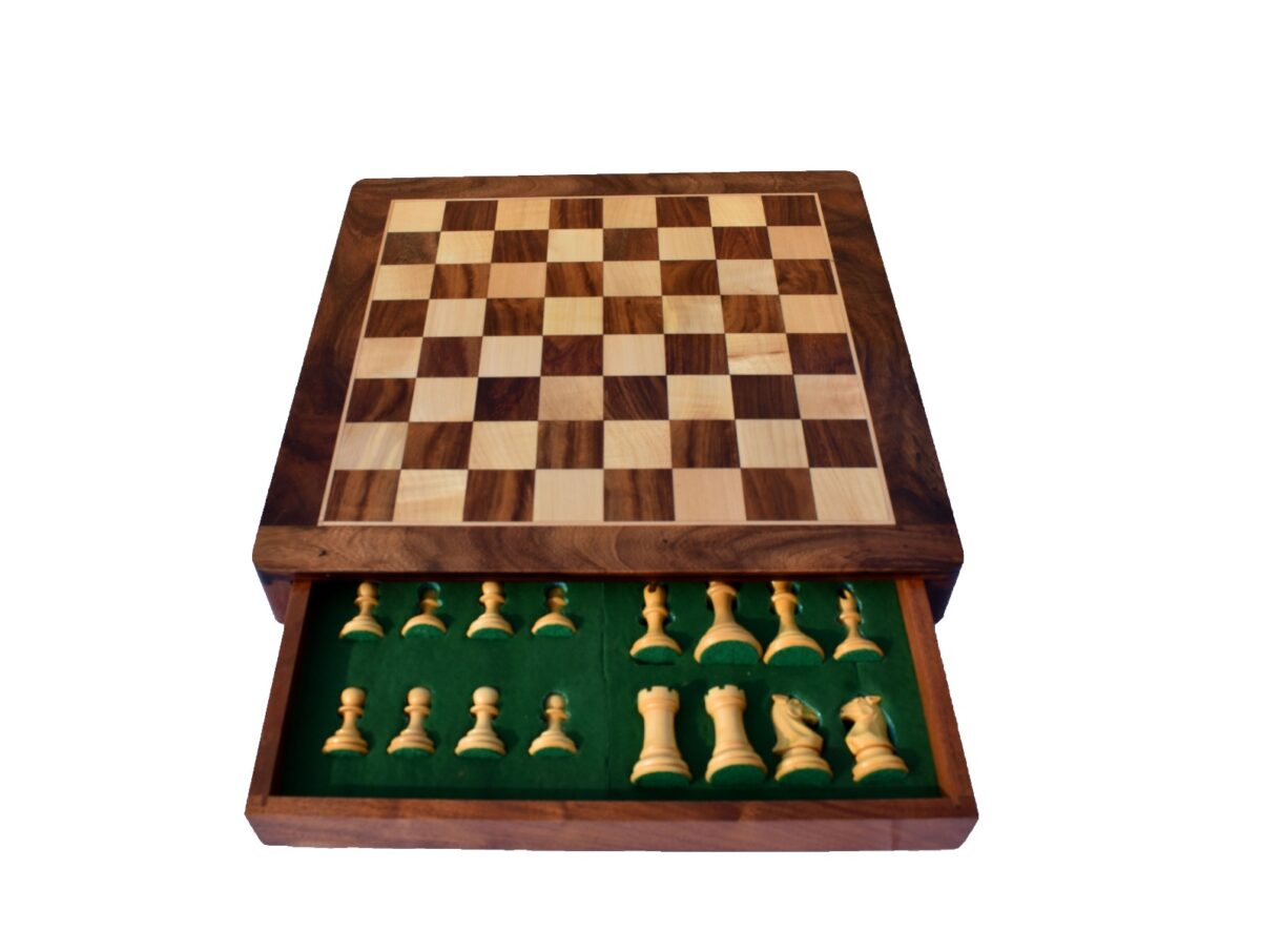 Collector Series Iv Chess Set Boxwood & Sheesham 3" King with 16" Chess board-5899