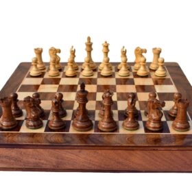 Collector Series Iv Chess Set Boxwood & Sheesham 3" King with 16" Chess board-5898