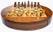 Travel Magnetic Chess set Maple & Sheesham 5" Round-0