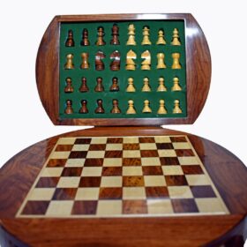 Travel Magnetic Chess set Maple & Sheesham 5" Round-5931