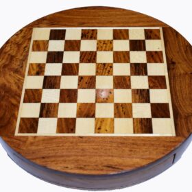 Travel Magnetic Chess set Maple & Sheesham 6" Round-5939