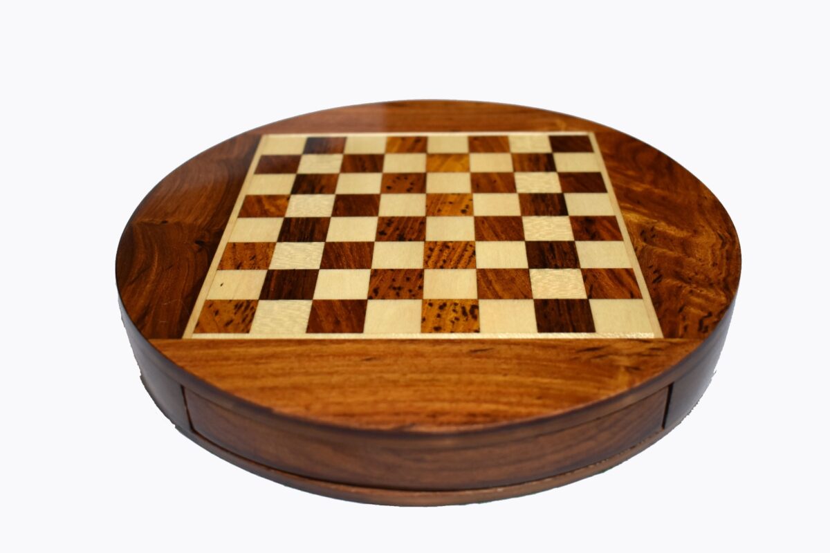 Travel Magnetic Chess set Maple & Sheesham 5" Round-5933