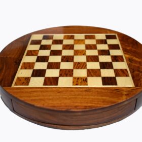 Travel Magnetic Chess set Maple & Sheesham 5" Round-5933