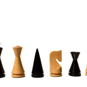 The Classic Art Series Chess set Boxwood & Ebonized 3.9" King with 1.75" Square Chess Board-6232