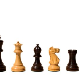 Grandmaster Series chess set Boxwood & Walnut Gilded Boxwood 3.75" King with 18" Chess Board-6401