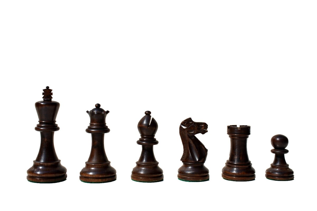 Grandmaster Series Chess Pieces Boxwood & Walnut Gilded Boxwood 3.75" King-6477