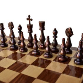 King of Castle Series luxury solid brass chess pieces Natural Brass & Cooper coated brass 4.25" King-6367