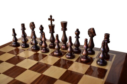 King of Castle Series luxury solid brass chess pieces Natural Brass & Cooper coated brass 4.25" King-6367