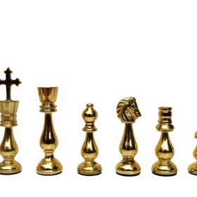 King of Castle Series luxury solid brass chess pieces Natural Brass & Cooper coated brass 4.25" King-6362