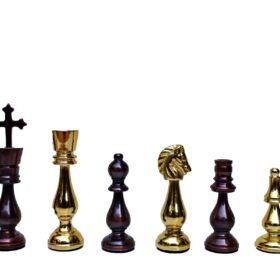 King of Castle Series luxury solid brass chess pieces Natural Brass & Cooper coated brass 4.25" King-0