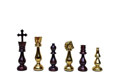 King of Castle Series luxury solid brass chess pieces Natural Brass & Cooper coated brass 4.25" King-0