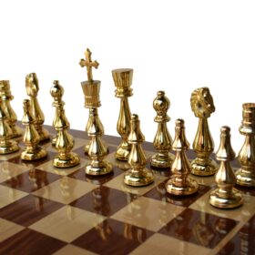 King of Castle Series luxury solid brass chess pieces Natural Brass & Cooper coated brass 4.25" King-6365