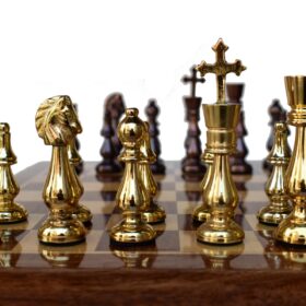 King of Castle Series luxury solid brass chess pieces Natural Brass & Cooper coated brass 4.25" King-6368