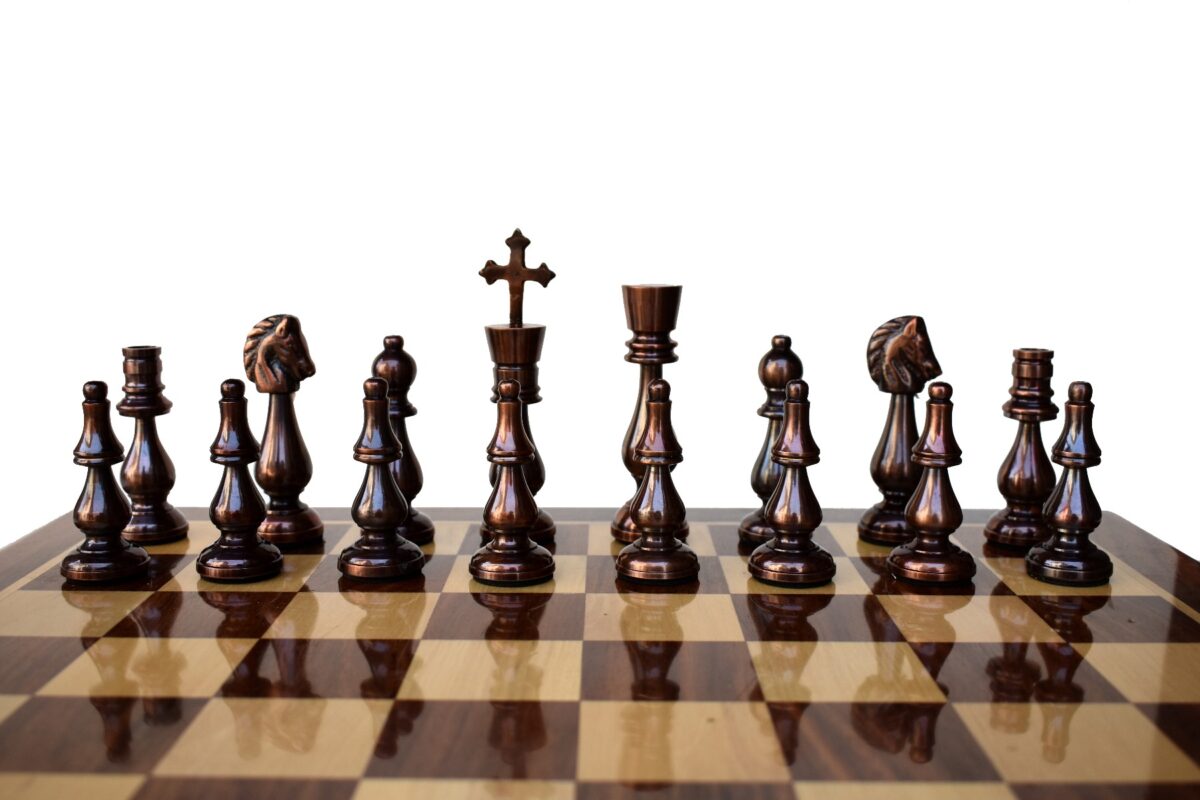 King of Castle Series luxury solid brass chess pieces Natural Brass & Cooper coated brass 4.25" King-6366