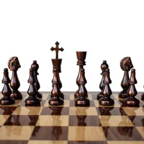 King of Castle Series luxury solid brass chess pieces Natural Brass & Cooper coated brass 4.25" King-6366