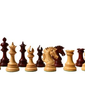 Wellington Series Chess Pieces Boxwood & Padauk 4.4" King-0