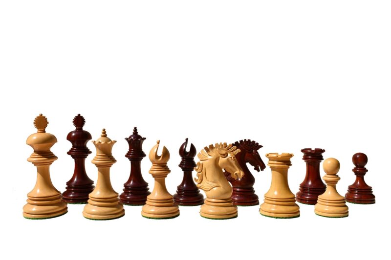 Wellington Series Chess Pieces Boxwood & Padauk 4.4" King-0