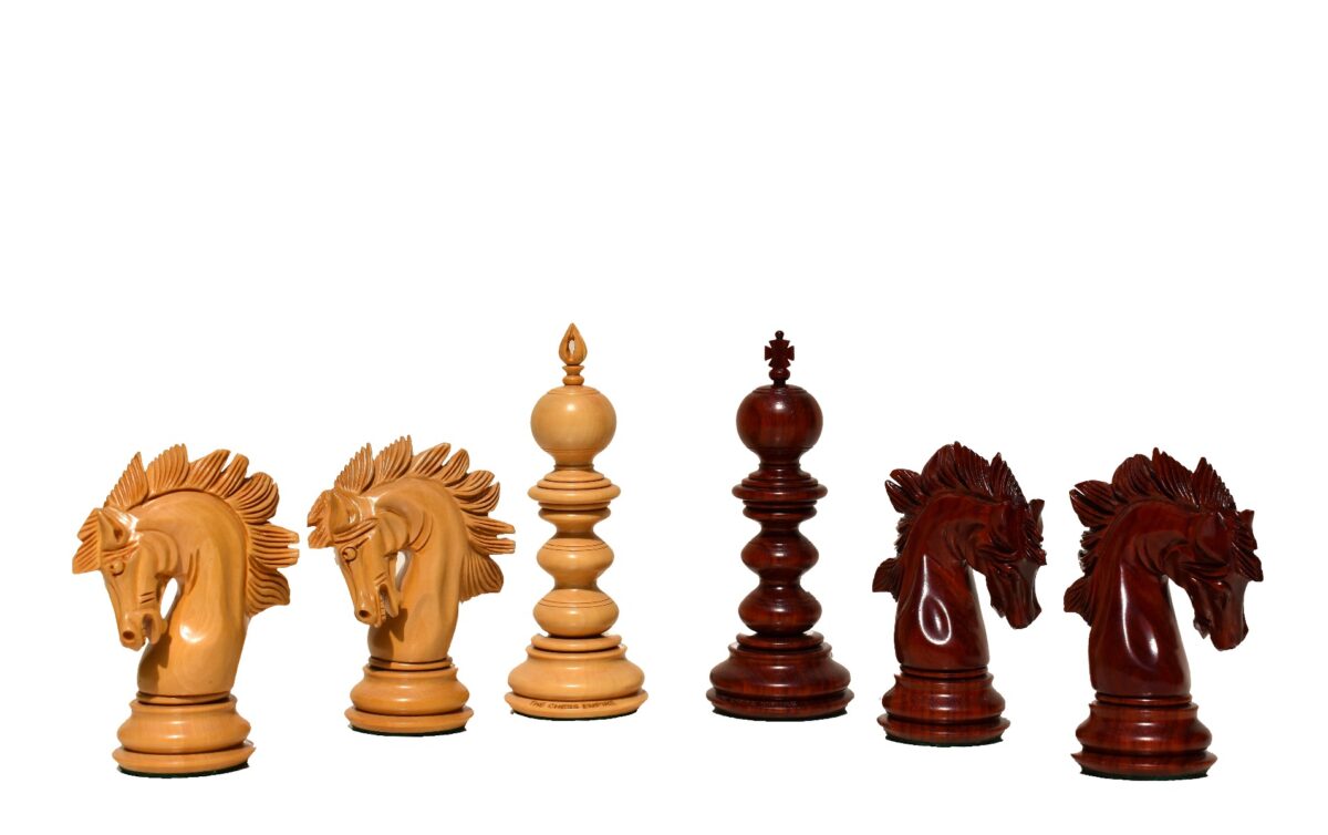 Designer Savano Series Chess set Boxwood & Padauk 4.4" King with 2" Square chess board-6411