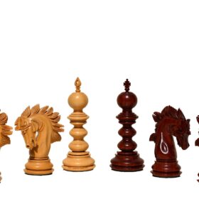 Designer Savano Series Chess set Boxwood & Padauk 4.4" King with 2" Square chess board-6411