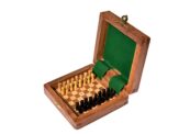 Travel Peg Chess set Maple & Acacia wood 4" Square-0