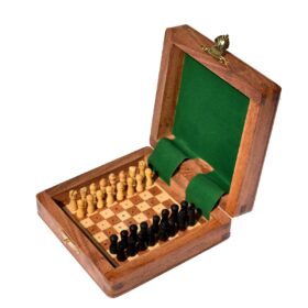 Travel Peg Chess set Maple & Acacia wood 4" Square-0