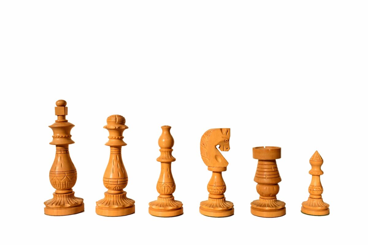 Gumat Series complete Chess set Boxwood & Sheesham 3.5" King with 16" Folding chess board-6642